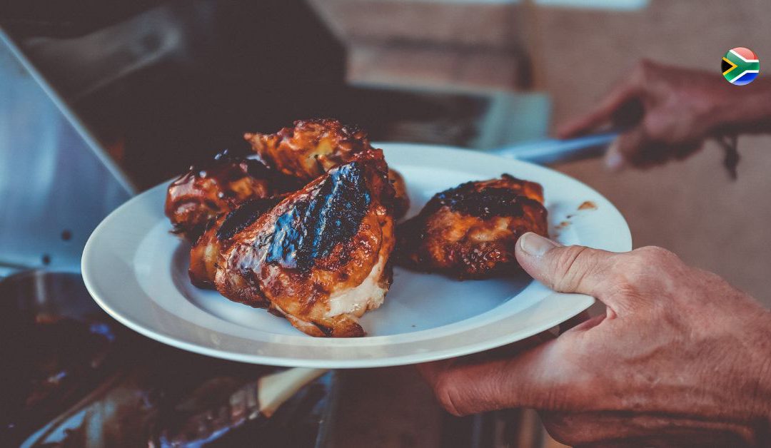 Chutney basted chicken on the braai